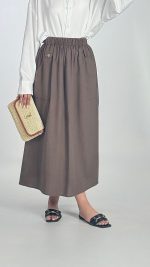 دامن لینن جیب دکمه کد 400066 - Image 6
